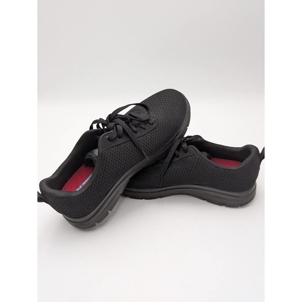 SKECHERS Work Men's Relaxed Cessnock Slip Resistant Black Safety Shoes Size 8.5
